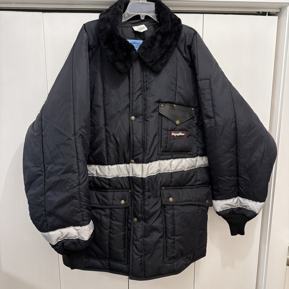 RefrigiWear Jacket Men Sz 5XL Iron Tuff Siberian Insulated Work Coat 0343, NAVY